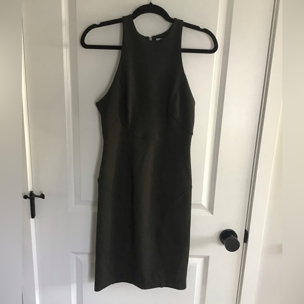 T by‎ Alexander Wang Womens Green Racer Back Side Zip Dress Small